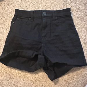 american eagle black jean shorts, no rips